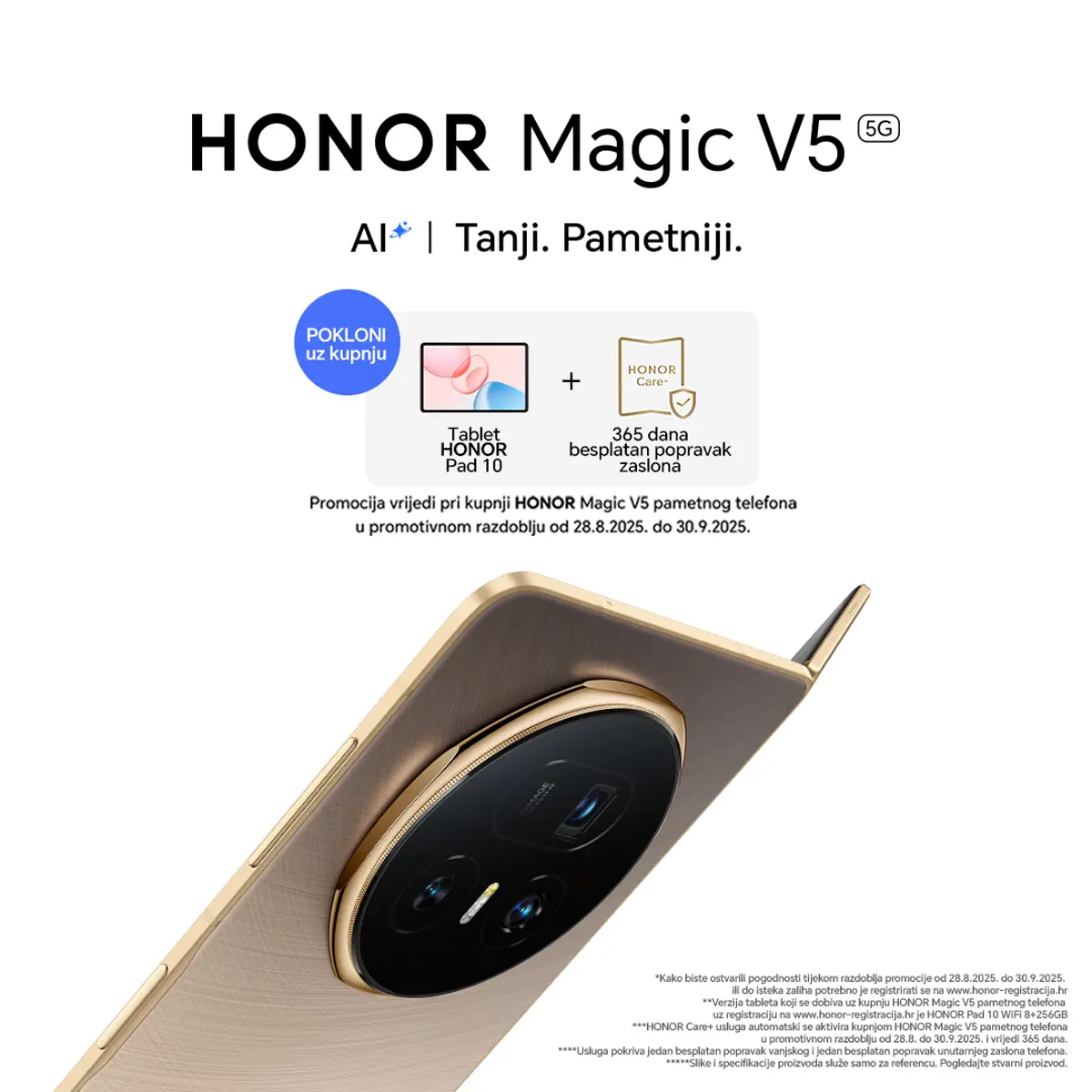HONOR Magic V5 – Tanji. Pametniji. Najnapredniji sklopivi 5G | Smartson.hr