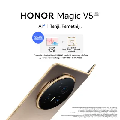 HONOR Magic V5 – Tanji. Pametniji. Najnapredniji sklopivi 5G | Smartson.hr