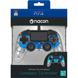 Bigben PS4 Nacon Compact Light Wired Controller prozirno-plavi