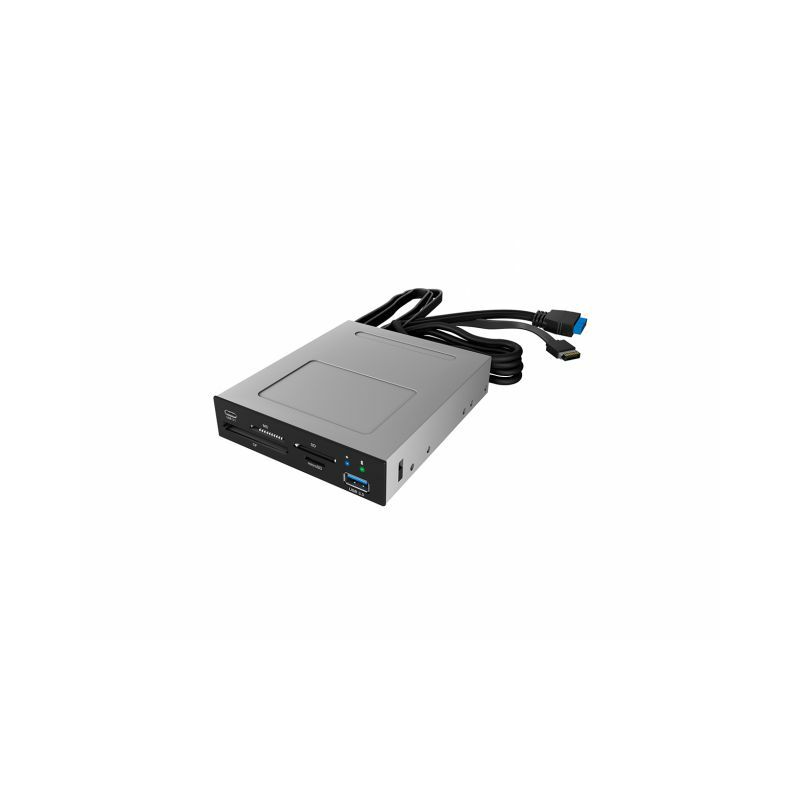 Čitač memorijskih kartica ICY BOX IB-865a, unutarnji, za 3.5" bay, 1x USB-A, 1x USB-C, SD, microSD, CF, MS