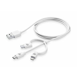 Kabel 3u1 - Micro USB, TYPE-C, Lightning Cellularline