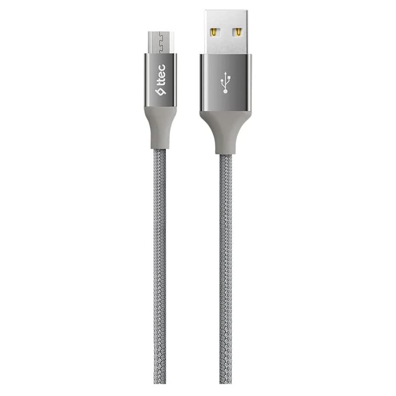Kabel - Micro USB to USB (1,20m) - Grey - Alumi Cable