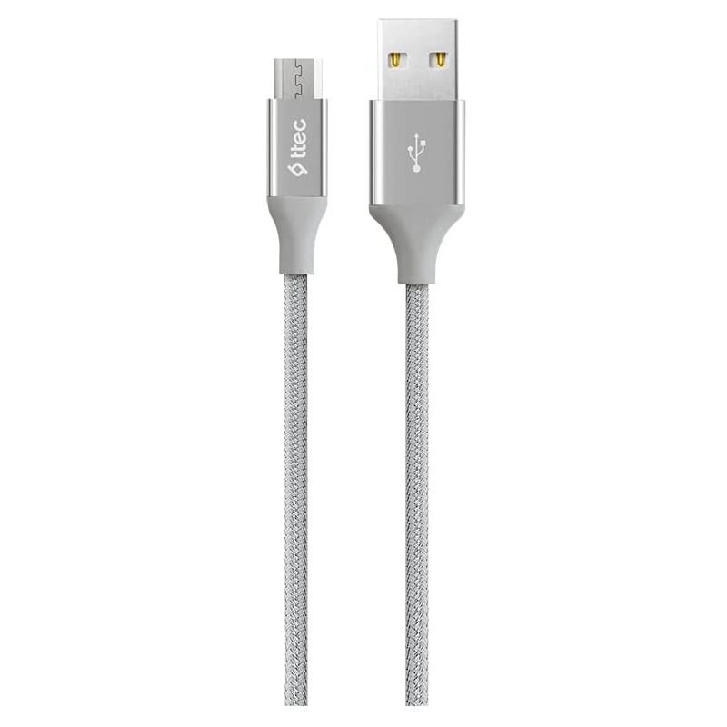 Kabel - Micro USB to USB (1,20m) - Silver - Alumi Cable