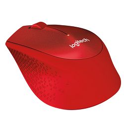 Logitech M330 Silent+ bežični optički miš, crvena