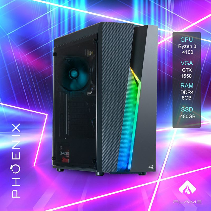 Računalo Phoenix FLAME Z-553 AMD Ryzen 3 4100/8GB DDR4/SSD 480GB/GTX 1650