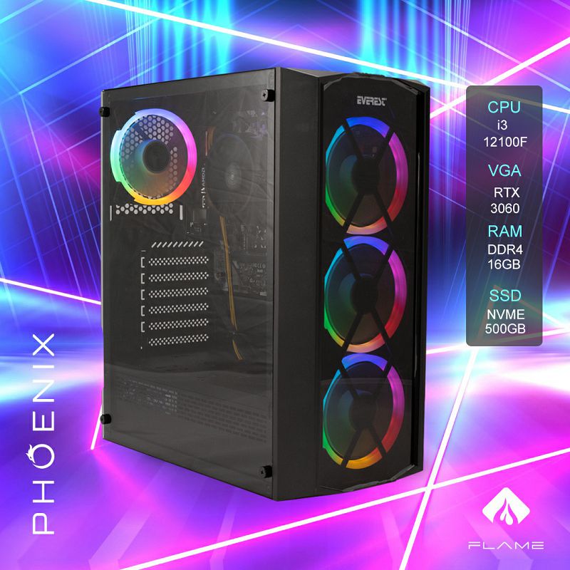 Računalo Phoenix FLAME Z-558 Intel i3-12100F/16GB DDR4/NVME SSD 500GB/RTX 3060