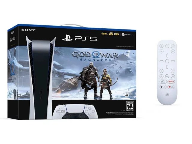 SONY PS5 PlayStation 5 Digital Edition + God of War: Ragnarok PS5 vaučer + PS5 Media Remote