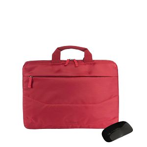 Torba za laptop TUCANO Idea, za laptop 15.6" + bežični miš, crvena