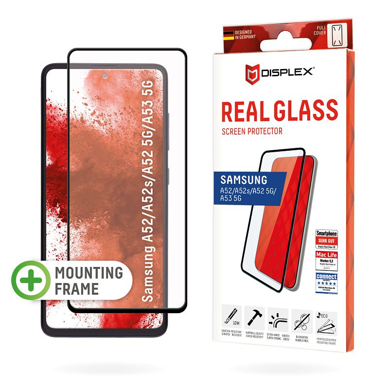 Zaštitno staklo DISPLEX Real Glass 2D za Samsung Galaxy A52/A52 5G/A52s 5G, Full Cover, crno (01390)