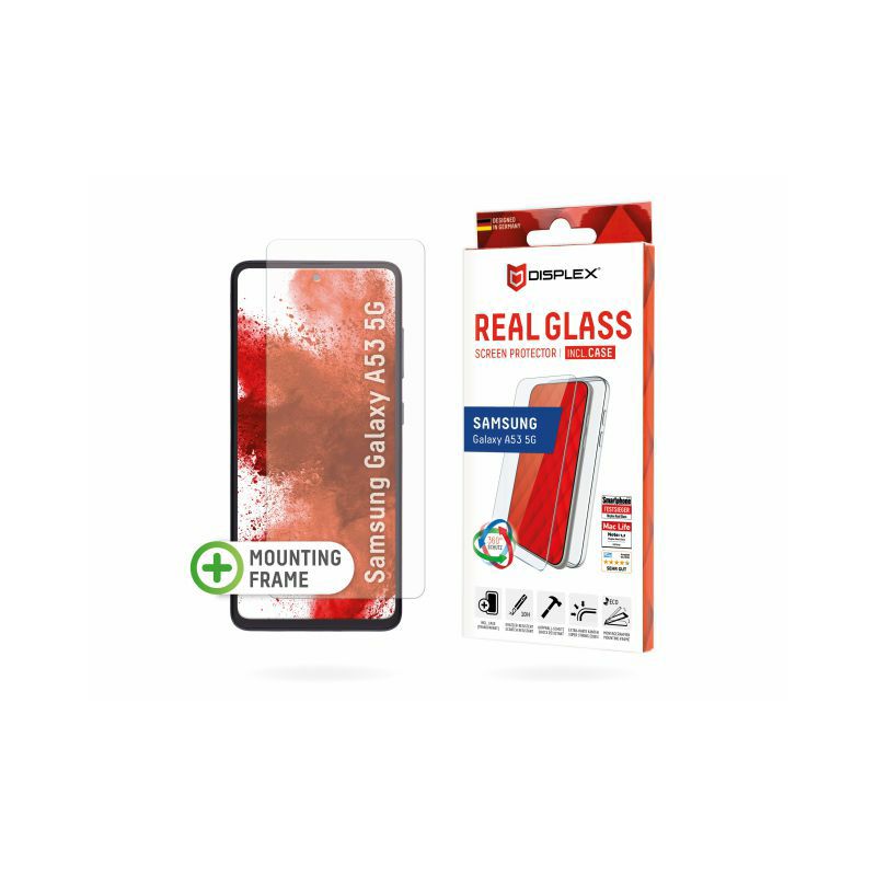 Zaštitno staklo DISPLEX Real Glass 2D za Samsung Galaxy A53 5G, prozirna + maskica (01678)