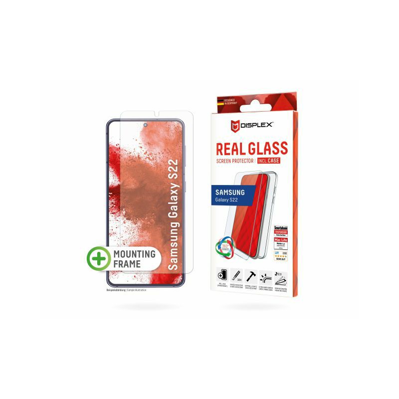 Zaštitno staklo DISPLEX Real Glass 2D za Samsung Galaxy S22, prozirna + maskica (01581)