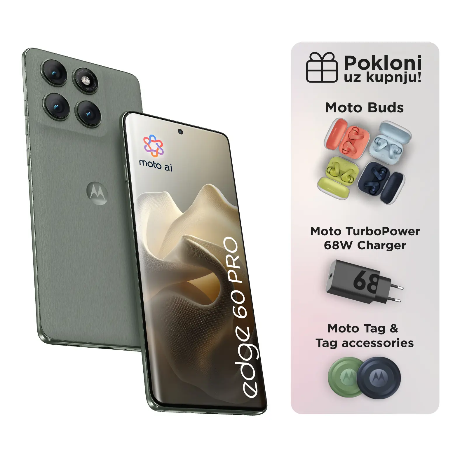 Motorola edge 60 pro 8 GB 256 GB PANTONE Shadow (green) - slika 1