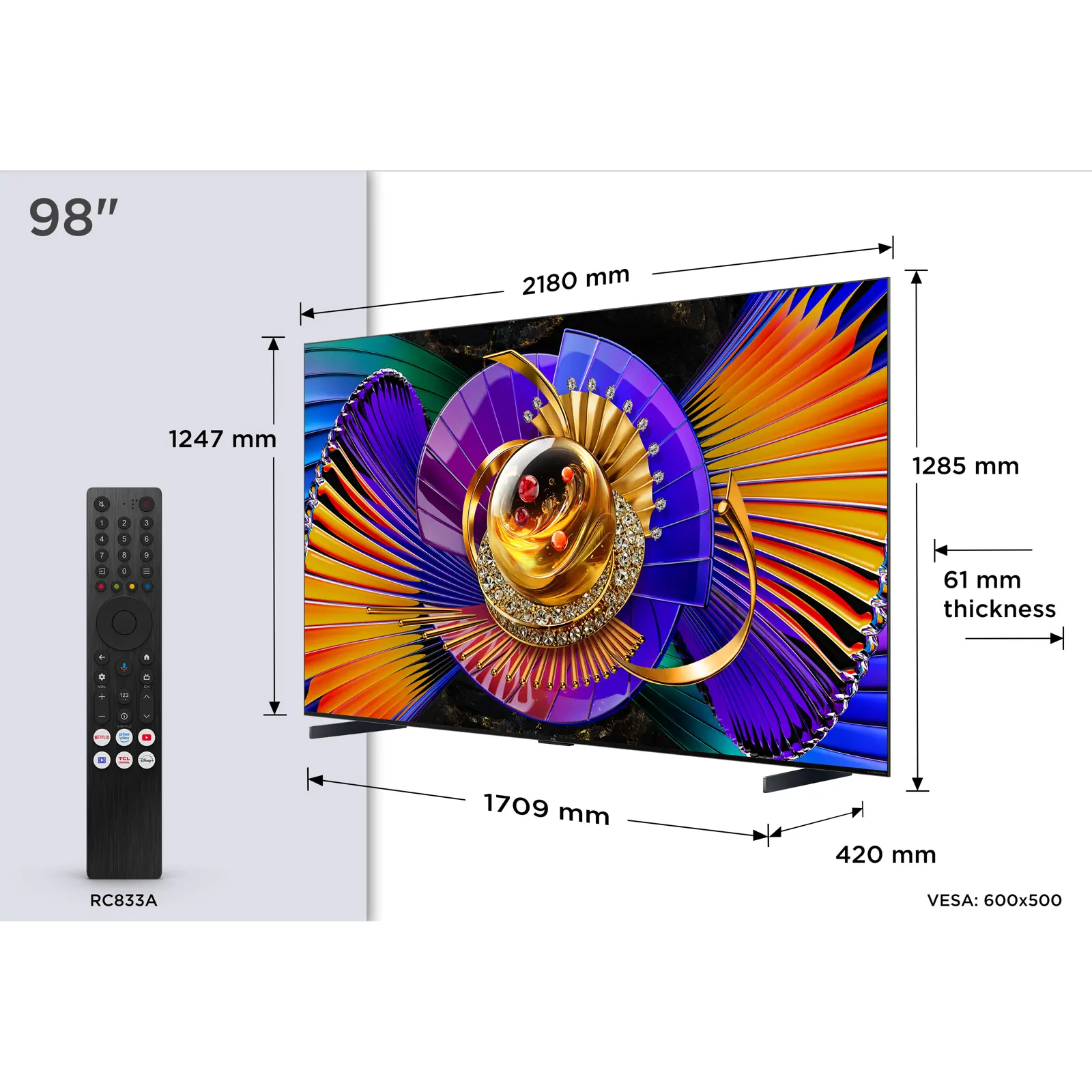 TCL SQD Mini-LED TV 98" 98C7L Google TV - slika 9