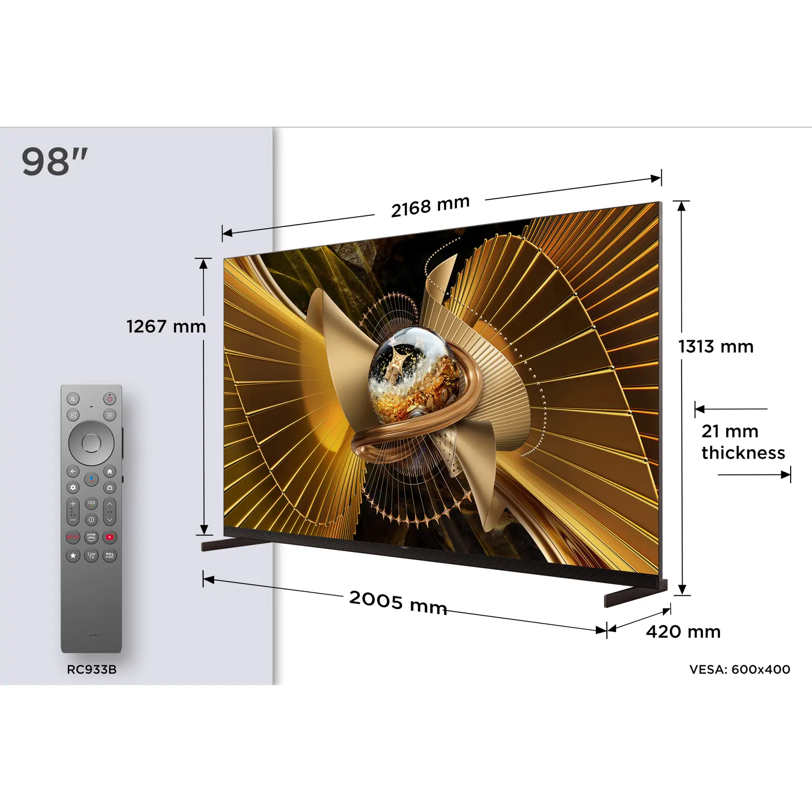 TCL SQD Mini-LED TV 98" 98X11L Google TV - slika 5